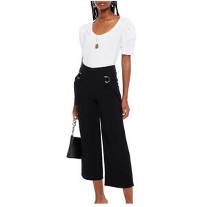 Cinq a Sept Diana Cropped Wide Leg Pants in Black, Size 6